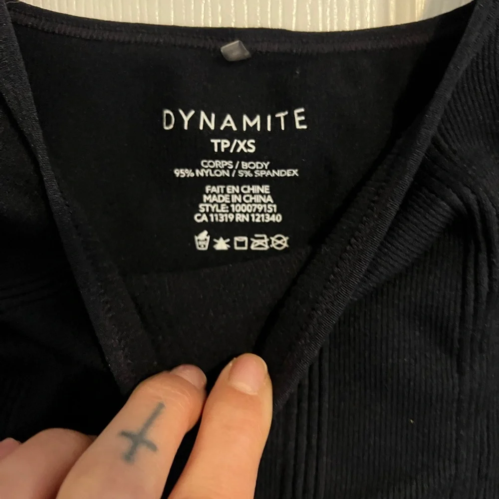 Dynamite Black Ribbed Sleeveless Tank Top - Picture 2 of 4